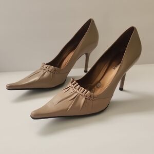 BRONX Y2K Vintage Elf Toe Leather Pumps High Heels